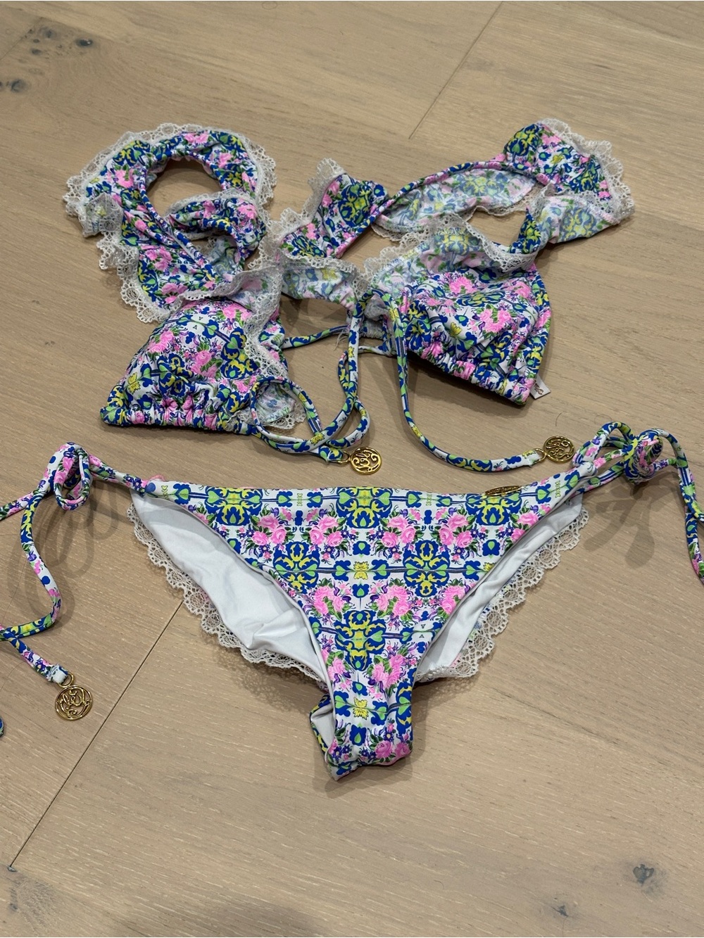 Luli Fama Lace-Trim Bikini Set - Women’s Swimwear